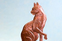 Флюгер из меди Умывающийся кот