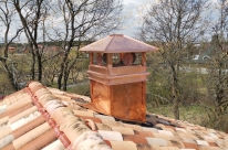 Медный дымник и короб для трубы