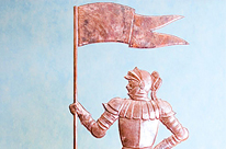 Флюгер из меди Рыцарь с флагом